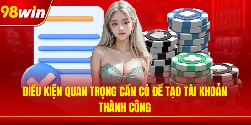Điều kiện quan trọng cần có để tạo tài khoản thành công